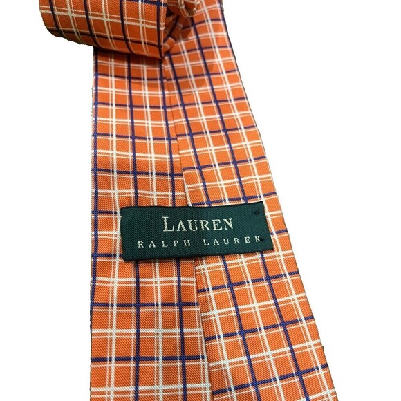 Lauren Ralph Lauren Green Label Plaid Checks Silk Men’s Neck Tie Made In USA - Picture 8 of 11